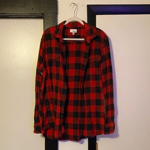 Kohls Sonoma Red and Black Checkered Shirt